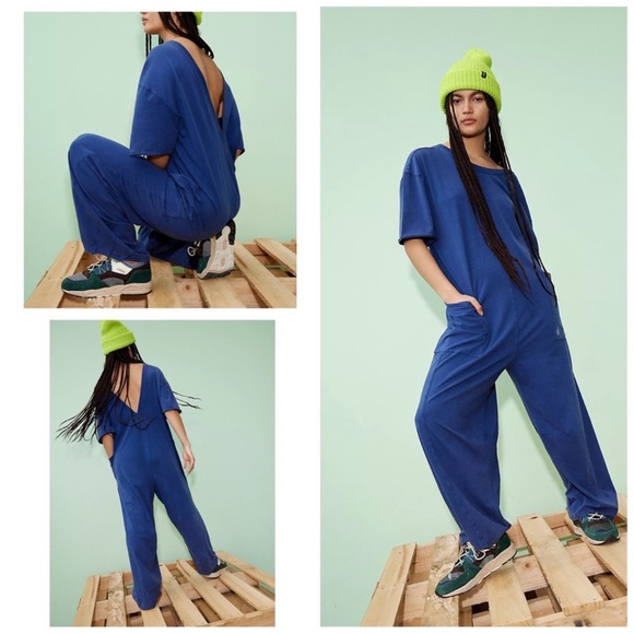 Free People Pants - NWT Free People Movement Hot Shot Tee Onesie in Black Grape